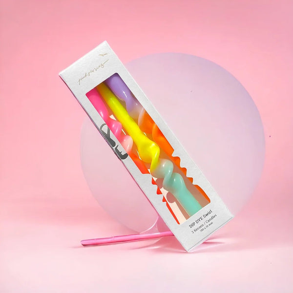 Dip Dye Swirl Candle - Topsy Turvy-Pink Stories-lobo nosara